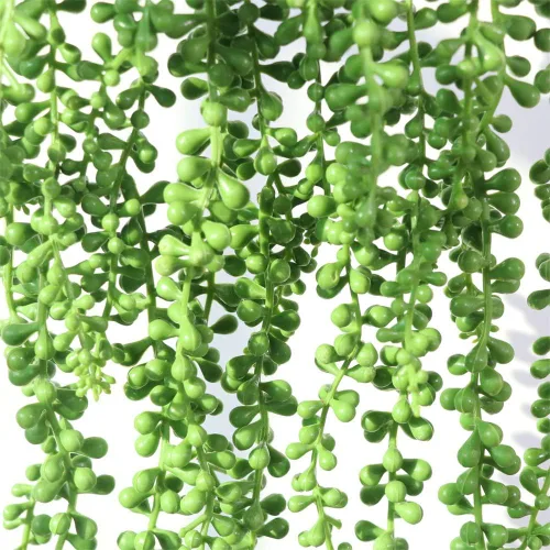Vista 6 de SzJias 6 unidades de plantas artificiales de cadena de perlas para colgar, suculentas para decoración de hogar o jardín