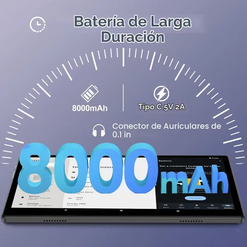 Vista 7 de ZIOVO Tablet Android de 22 GB de RAM, 128 GB de ROM de 1 TB, 10.1 pulgadas 8000 mAh Octa-Core Tablet con teclado y mouse, GPS, Widevine L1, pantalla
