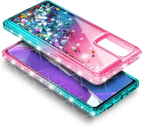 Vista 5 de NZND Funda para Samsung Galaxy A32 5G con protector de pantalla de vidrio templado (cobertura completa), soporte de anillo/correa para la muñeca