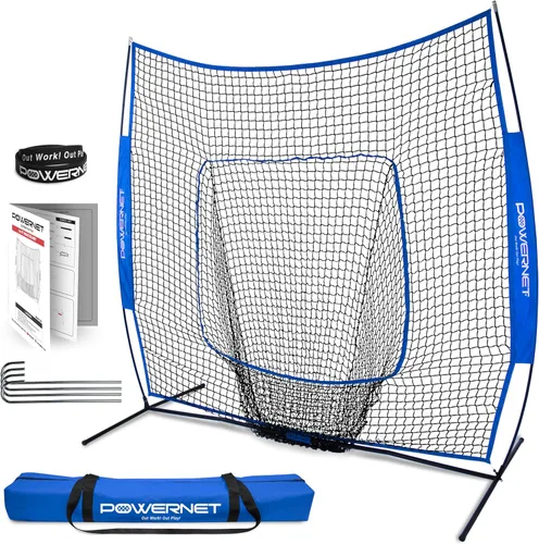 Vista 11 de PowerNet Baseball Softball Practice Net 7x7 with Baseball Accessories for Practice Pitching, Batting & Fielding, Ball Caddy, Weighted Baseballs, Tee