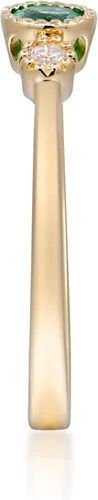 Vista 5 de Gin & Grace Anillo de oro amarillo de 14 quilates con zafiro azul y diamante natural (I1) para mujer., oro amarillo, 7