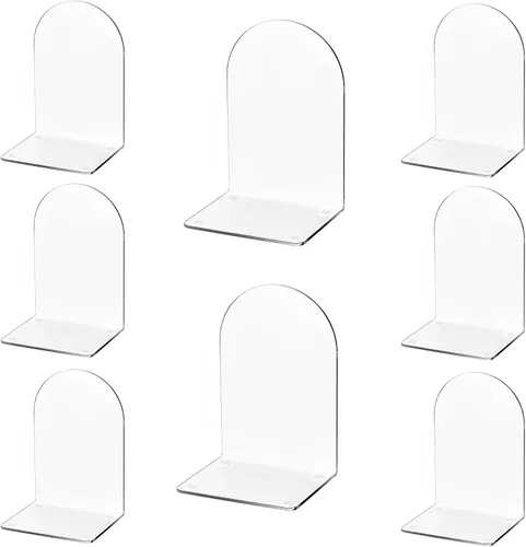 Vista 7 de Lulonpon 2 Piezas Sujetalibros, Sujetalibros, Sujetalibros para Estantes, Sujetalibros para Libros Pesados, Sujetalibros Transparentes, Sujetalibros