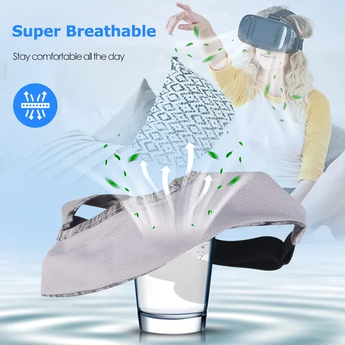 Vista 2 de VR Sweat Band for Oculus Quest 2 Sweat Guard Breathable Adjustable VR Eye Mask Face Cover for Wearable Tech Virtual Reality Gear Oculus Quest 2