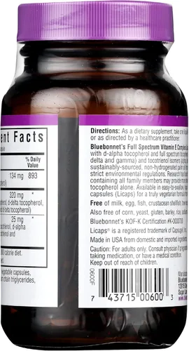 Vista 2 de BlueBonnet Full Spectrum Natural Vitamina E Complex Cápsulas líquidas, 30 unidades (743715006003)