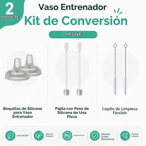 Vista 7 de Sippy Cup Conversion Kit for for Tommee Tippee 9 oz Baby Bottles, 2-Pack