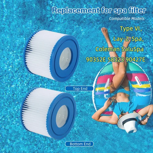 Vista 3 de Filtro de spa tipo VI que sustituye a filtros de bañera de hidromasaje, Lay-Z-Spa, Coleman SaluSpa 90352E, 58323E, 58323 bomba de piscina, filtro