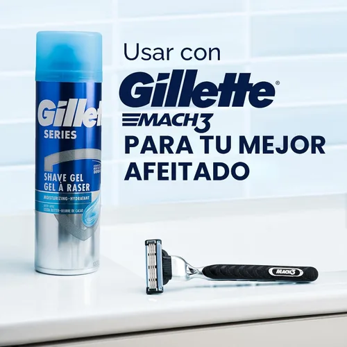 Vista 7 de Gillette Gel de afeitado hidratante Series 3X, 6 unidades, 7 onzas cada uno, lubricación para proteger contra la irritación, azul-blanco, 7 onzas