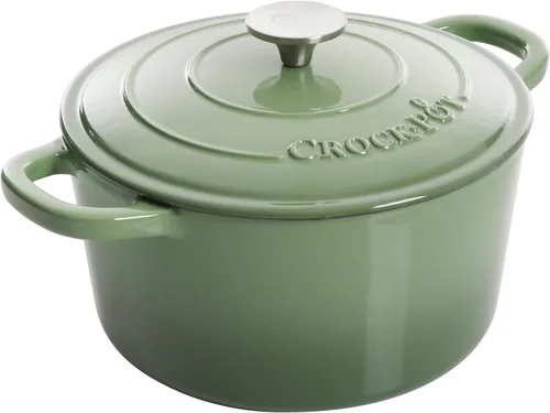 Vista 33 de Crock-Pot Horno Holandés Artesanal Redondo de Hierro Fundido Esmaltado, 3 Cuartos, Aqua