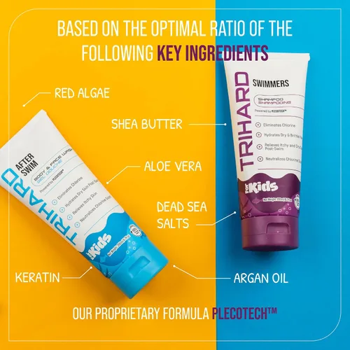 Vista 3 de TRIHARD Kit de eliminación de cloro para niños, champú, lavado facial y corporal para el cabello y la piel de los niños, limpiador suave después