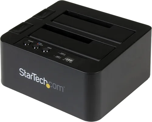 Vista 7 de StarTech Duplicador de disco duro independiente, Dock de disco duro externo de doble bahía USB 3.0 (5 Gbps) / eSATA a HDD/SSD SATA III de 2.5/3.5