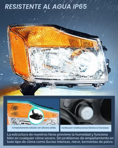 Vista 4 de Nilight Conjunto de faros delanteros compatible con Nissan Titan 2004, 2005