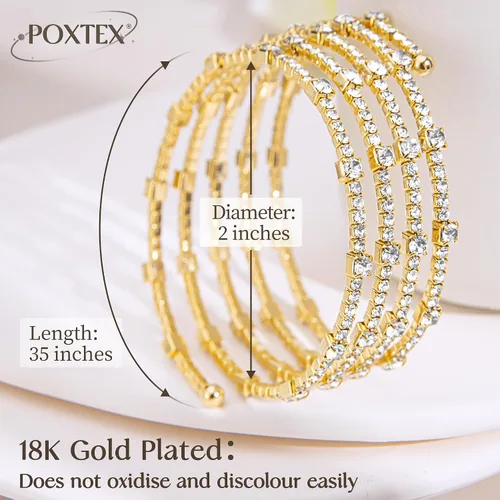 Vista 4 de Gold Bracelets for Women, Dainty Bracelets for Women Trendy, 14K Real Gold Bracelets Stack With Heart, Beaded, Cuban, Paperclip, Snake, Rope, Pearl
