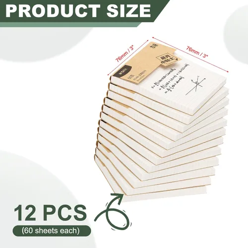 Vista 2 de M&G Notas adhesivas de 3 x 3 pulgadas, 12 hojas autoadhesivas de gran poder de adherencia para el hogar, oficina, aula, libros, cuadernos