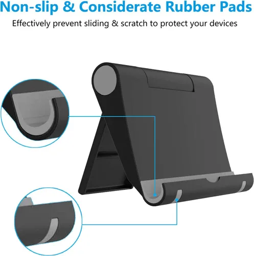 Vista 5 de VOVIGGOL Paquete de 4 soportes para teléfono celular para escritorio, soporte plegable para teléfono celular, soporte ajustable para tableta