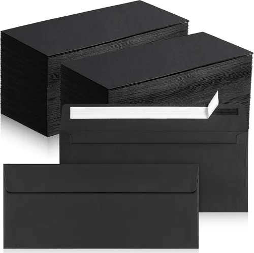 Vista 8 de Jutom 500 sobres de papel kraft tamaño carta a granel #10 Negocios fuertes sellados 4-1/8 x 9-1/2 pulgadas, con solapa, sobres de correo imprimibles
