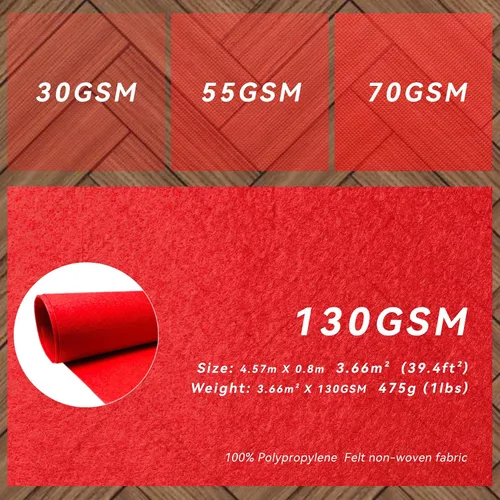 Vista 3 de EZLucky Corredor de Alfombra Roja para Fiestas, 2.6 x 15 pies, Tela No Tejida de Fieltro de 130 GSM, Alfombra Roja de Hollywood para Eventos