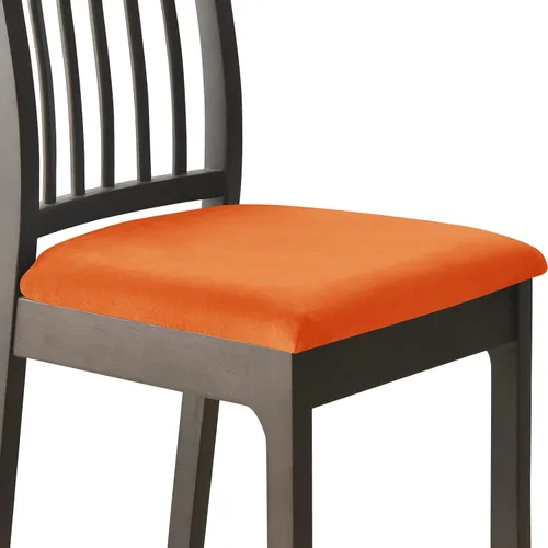 Vista 10 de Juego de 2 fundas elásticas para asiento de silla de comedor, de terciopelo suave, fundas protectoras universales extraíbles para sillas de comedor