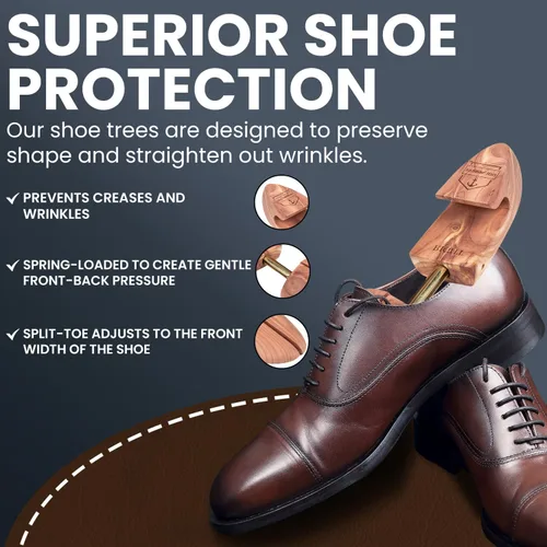 Vista 4 de Árbol de zapato de cedro HOUNDSBAY - Hormas de zapatos para hombre y mujer, zapatillas, ensanchador y moldeador