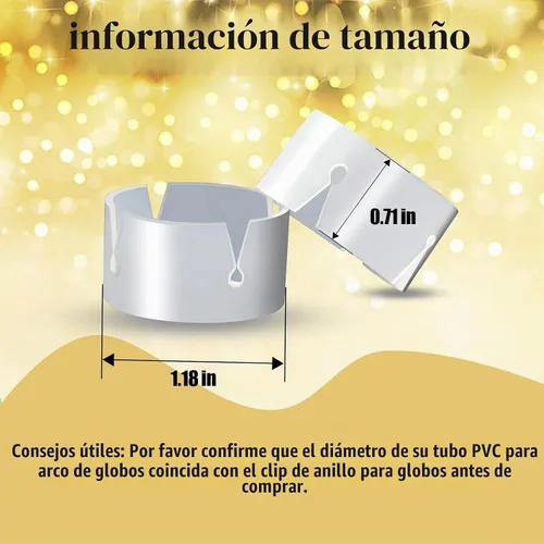 Vista 5 de 100 clips de anillo para soporte de globos, columnas, arcos, torre, lazos de plástico para arco, suministros de fiesta, pequeñas herramientas