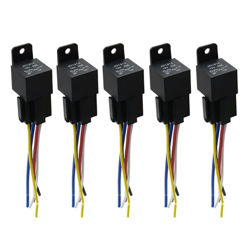 Vista 8 de uxcell JD-1914 5 Pin DC 12V 40A Universal Vehículo Vehículo Motor Fusible Relé Interruptor Poder con Arnés
