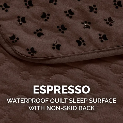 Vista 7 de Furhaven - Funda acolchada impermeable para muebles de sala de estar para perros y gatos, con diseño de patas, protector con reverso antideslizante