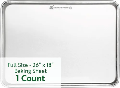 Vista 13 de Restaurantware Met Lux - Sartén industrial para hornear de 26 x 18 pulgadas, 1 sartén de panadería de tamaño completo, bordes con bordes que