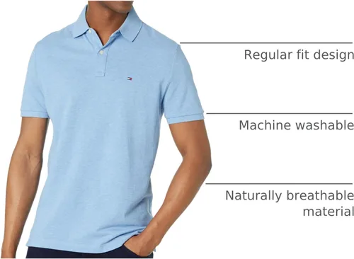 Vista 13 de Tommy Hilfiger Polo de piqué de algodón de manga corta para hombre en ajuste regular