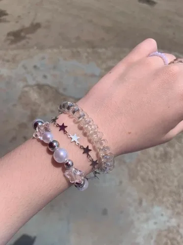 Vista 4 de RICHTRUE Pulseras Y2k Y2k, accesorios de grunge, pulsera estética Y2k para mujer, accesorios punk