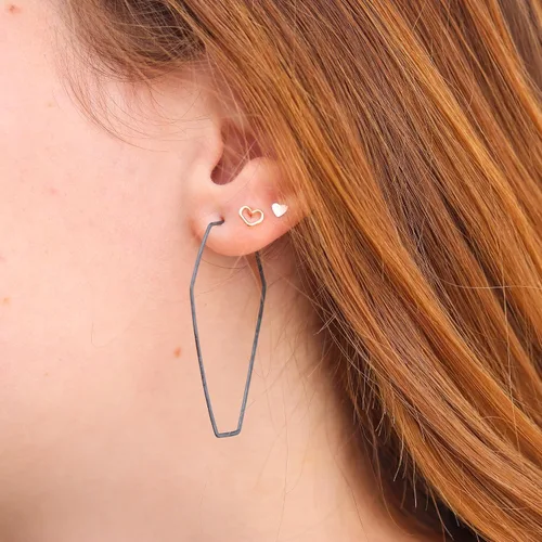 Vista 79 de Aretes de aro finos martillados, elegantes plata esterlina geométrica sólida, relleno de oro y relleno de oro rosa; para mujer por Lotus Stone
