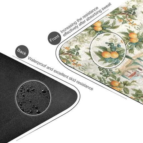 Vista 4 de Oranges Yoga Mat Non Slip Thick Kids Eco Friendly Rubber Workout Foldable Yoga Mat Women Exercise