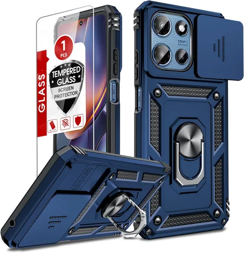 Vista 131 de LeYi Funda para Moto G Stylus 2022 4G (no compatible con 5G), funda para Moto G Stylus con 2 protectores de pantalla, funda protectora de grado Oro
