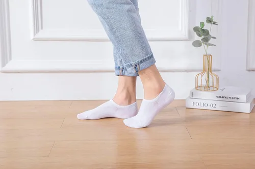 Vista 3 de 20 pares de calcetines invisibles para mujeres y hombres, calcetines de corte bajo, transpirables, casuales, calcetines delgados antideslizantes