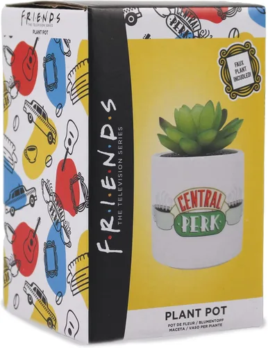 Vista 3 de FRIENDS Central Perk - Maceta de interior con planta sintética, 4.6 x 2.8 x 2.8 in, multicolor, estilo moderno