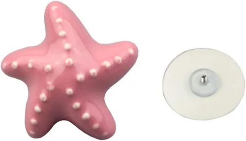 Vista 13 de Vpang 2 pomos de cerámica autoadhesivos para gabinete, diseño de estrella de mar, forma de concha, corazón, cajón, ayudante, ayudante, cocina