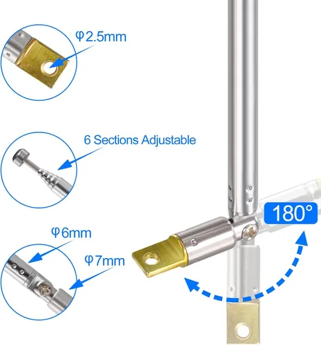 Vista 5 de Bingfu Antena telescópica de 25.6 in AM FM de 25.6 in, repuesto de antena de radio portátil (paquete de 2) compatible con radio portátil