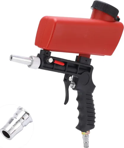 Vista 6 de Pistola de arena, kit de pistola de arena para compresor de aire, chorro de arena neumático de mano de acero al carbono, pequeño juego de pistola