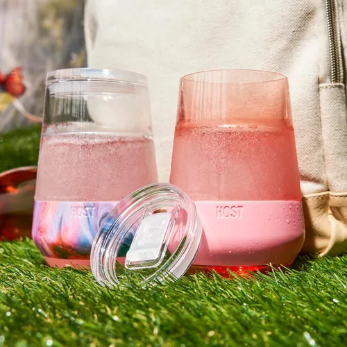 Vista 6 de HOST Wine Freeze XL - Tapas de repuesto para vasos grandes con cierre de pestaña deslizante, tapa de taza de viaje, juego de 2 unidades transparentes