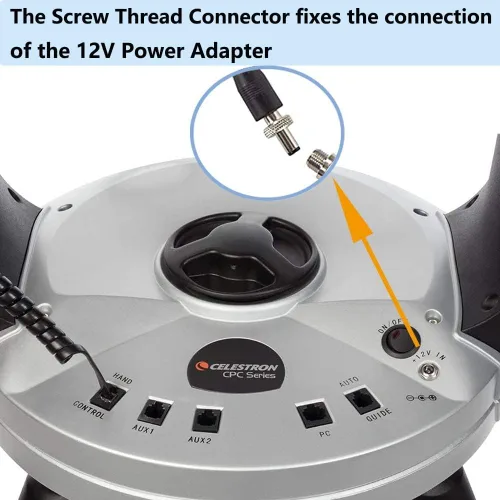 Vista 2 de Adaptador de corriente VHBW 12V 5A para telescopios Celestron, enchufe roscado Threaded 12V 5A cord keeps Celestron CGEM, CPC, CGX and CGX-L
