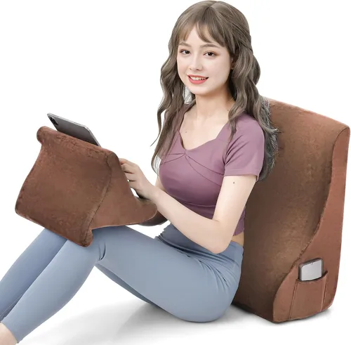 Vista 9 de Giantex Almohada de cuña de cama para dormir, almohada triangular de 7.5 pulgadas para soporte de cuello y pierna trasera, almohada de cuña
