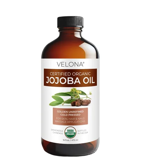 Vista 3 de Velona Aceite de Jojoba USDA Certificado Orgánico - 16 Fl Oz en Botella de Vidrio 100% Puro y Natural Dorado, Sin Refinar, Prensado en Frío