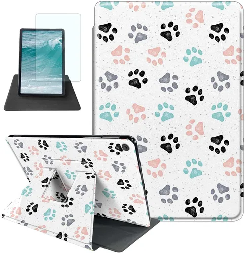 Vista 11 de Rossy Funda para tablet Kindle Fire HD 8 y Fire HD 8 Plus (12ª/10ª generación 2022/2020) + protector de pantalla giratorio de 360 grados, funda