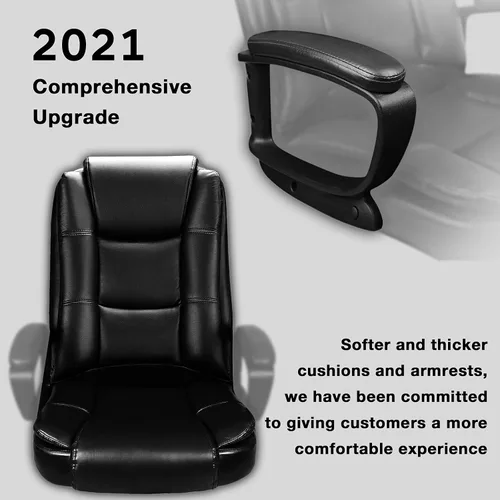 Vista 4 de OFIKA Silla de oficina, silla de escritorio para computadora para juegos, cojín ergonómico de respaldo alto, soporte lumbar con ruedas, cómodo