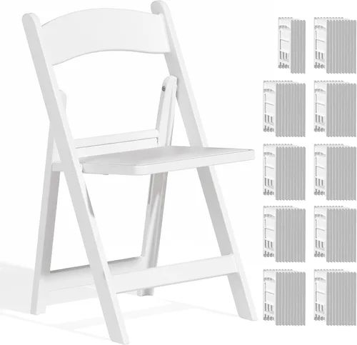 Vista 9 de Sillas plegables de resina con cojín para bodas, fiestas, paquete