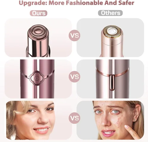 Vista 5 de Gurelax Removedor de vello facial para mujeres, afeitadora facial eléctrica, eliminación sin dolor de labios y barbilla, dispositivo recargable