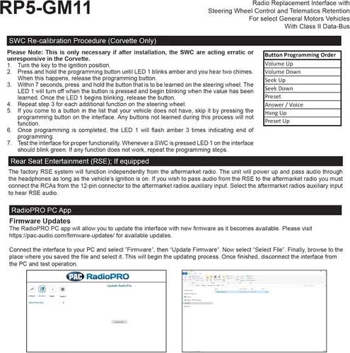 Vista 6 de PAC RP5-GM11 - Refacción de radio con interfaz para el auto