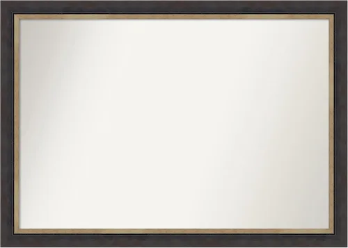 Vista 400 de Amanti Art Espejo personalizado, espejo de baño negro Astor, espejo de pared o espejo de tocador de baño sobre el fregadero (25 x 25 pulgadas)
