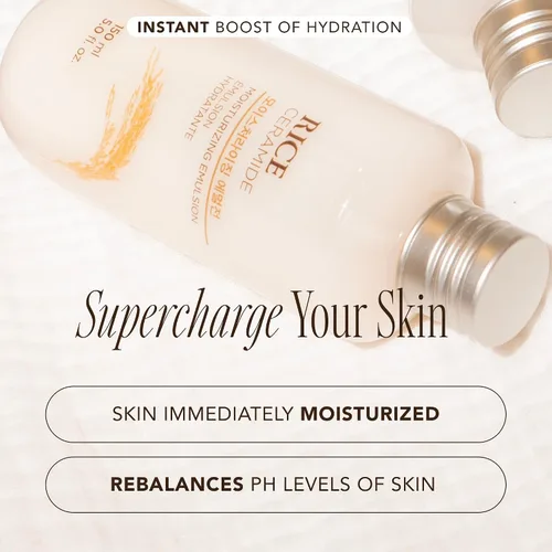 Vista 4 de The Face Shop Emulsión Hidratante de Ceramidas de Arroz - Extracto de Arroz - Loción Facial Ligera - Iluminadora - Hidratante que Combate