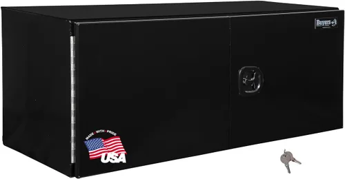 Vista 5 de Buyers Products 1705800 Caja de herramientas para debajo de la carrocería con puerta de granero, 18 x 18 x 24 pulgadas, recubrimiento de polvo