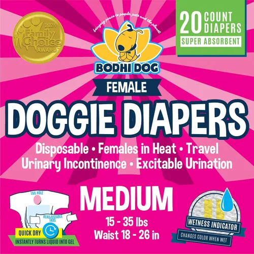 Vista 9 de Bodhi Dog Pañales desechables para perras, pañales súper absorbentes para el ciclo de calor de la hembra, ajuste ajustable, para entrenamiento