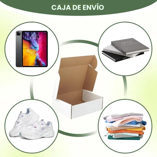 Vista 5 de Juego de 5 cajas de envío de 13 x 10 x 4 pulgadas, caja de cartón corrugado blanco para publicidad